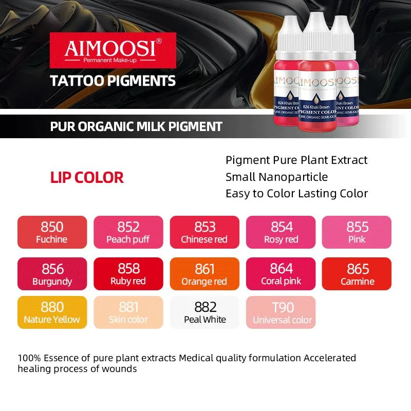 Aimoosi Organic Microblade Micro Pigment 5ml Cosmetic Color Microblading Pigment Inktsa Microblading Eyebrow Tattoo Pigment Ink